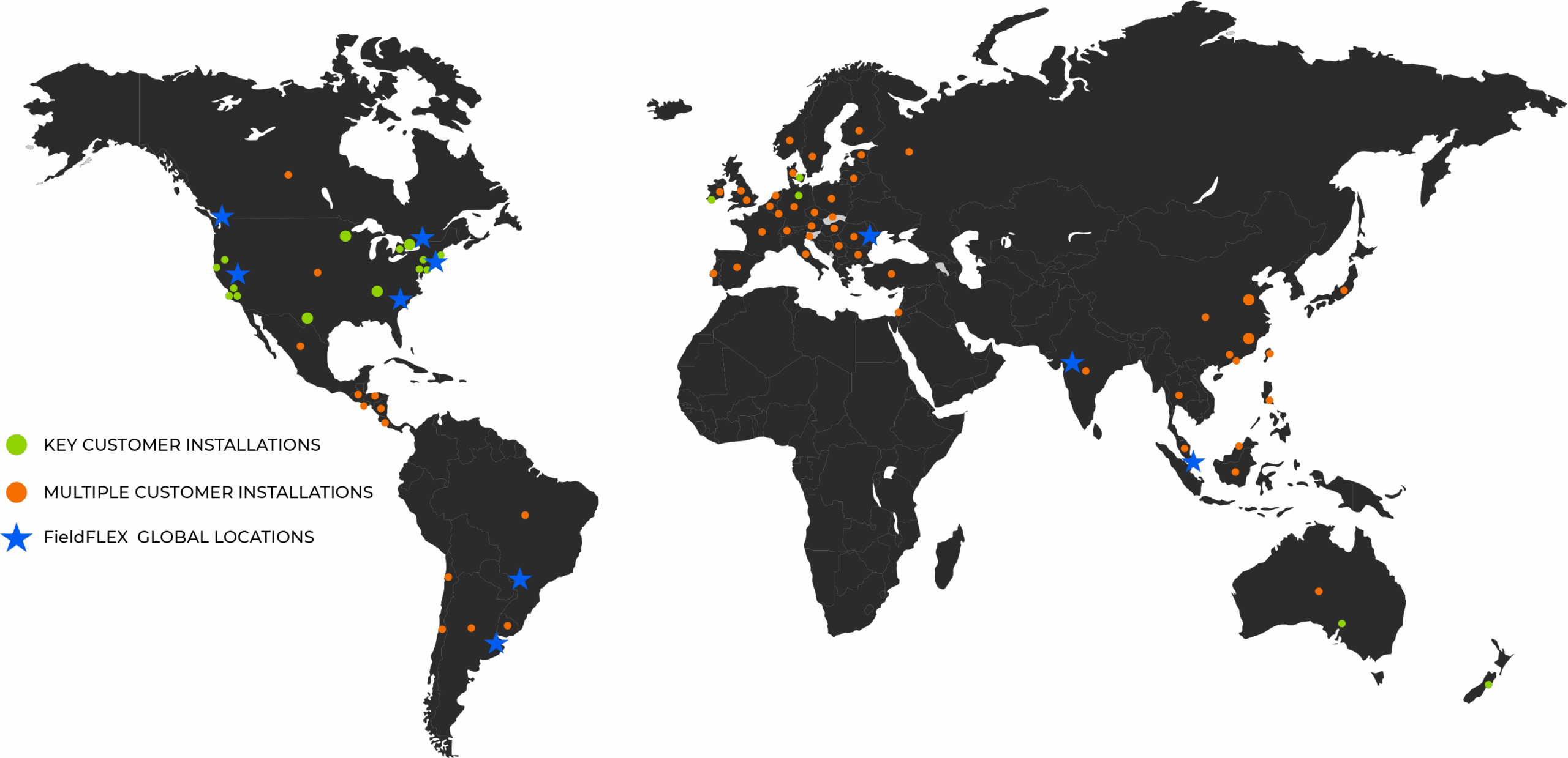 FieldFLEX Global Locations and Key Installations