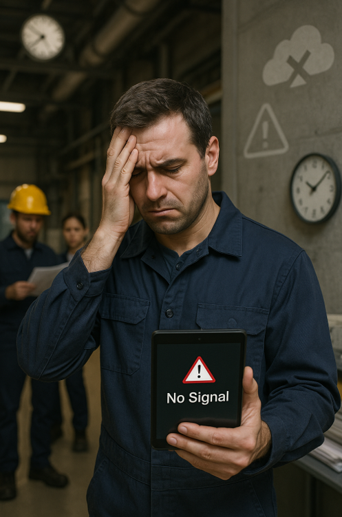 Maintenance technician frustrated with no network coverage