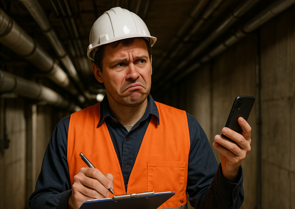 maintenance worker in tunnel without network coverage